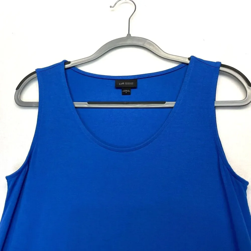 J Jill Wearever Maxi Dress Size Small Blue Sleeveless Tank Stretch‎